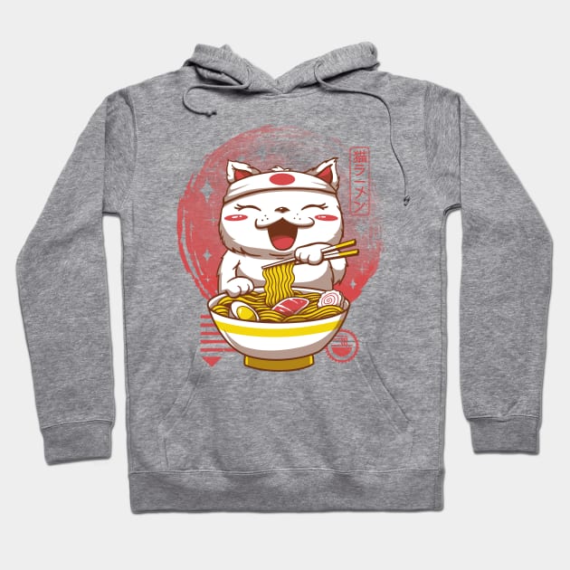 Neko Ramen Hoodie by Vincent Trinidad Art